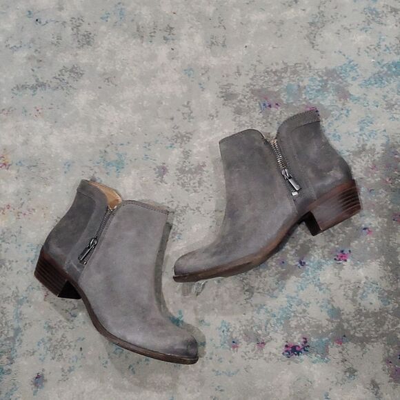 Lucky Brand Breah Leather Boots in Grey Size 8 - Picture 6 of 13